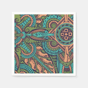 Serviette En Papier Coiffeur motif Art nouveau abstrait