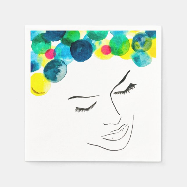 Serviette En Papier Coiffure de bulle psychédélique (Devant)