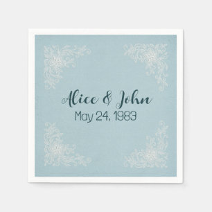 Serviette En Papier Coins dentelle Mariage blanc