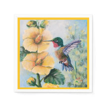 Colibri & Hollyhocks Papier et serviettes en tissu