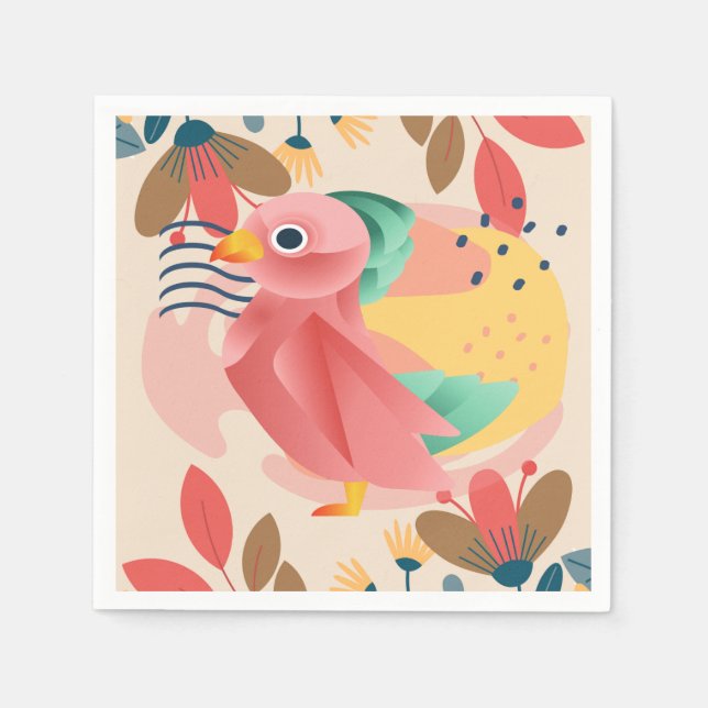 Serviette En Papier Colibri Tropical Au Paradis (Devant)