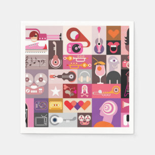Serviette En Papier Collage de musique