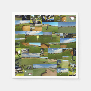 Serviette En Papier Collage de photos de golf, serviettes de papier