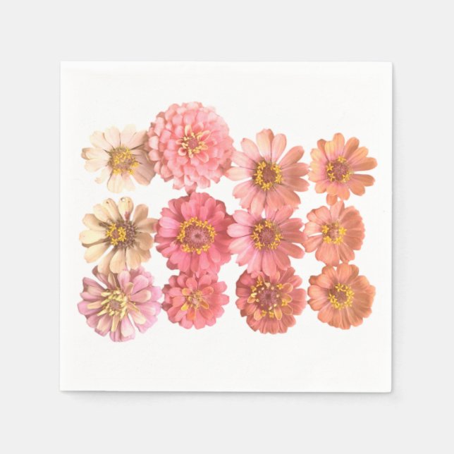 Serviette En Papier Collage de Zinnia (Devant)