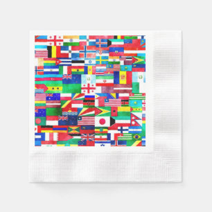 Serviette En Papier Collage international du drapeau