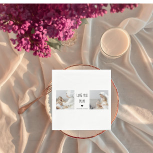 Serviette En Papier Collage moderne Photo Love You Mom Best Gift