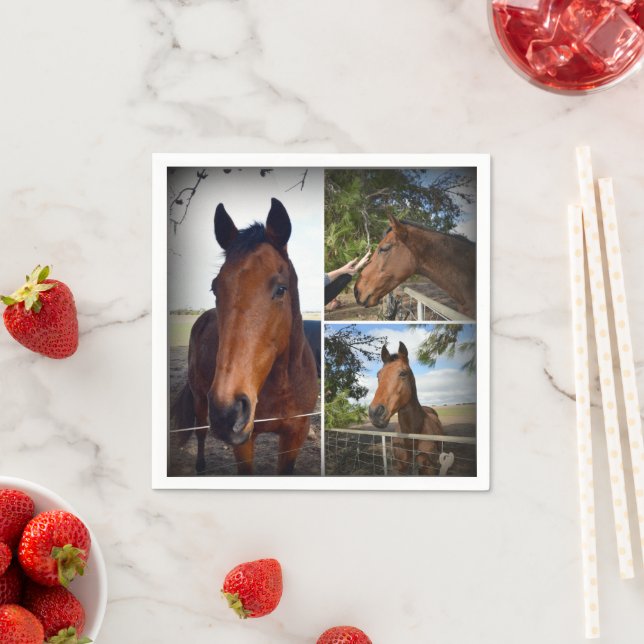 Serviette En Papier Collage photo de cheval Brown, serviettes en papie (En situation)