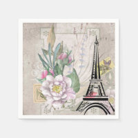 Collage vintage et tour Eiffel