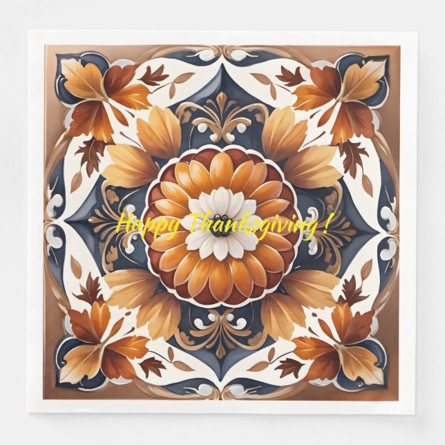 Serviette En Papier Collection d'automne populaire de citrouille Thank (Devant)