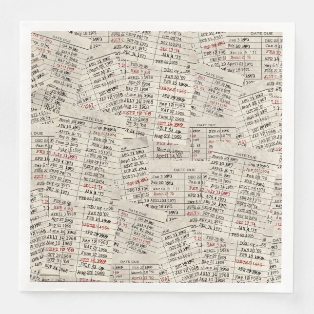 Serviette En Papier Collection de cartes de bibliothèque ancienne (Devant)