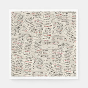 Serviette En Papier Collection de cartes de bibliothèque ancienne