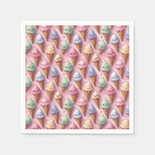 Serviette En Papier Collection de cônes de crème glacée estivale