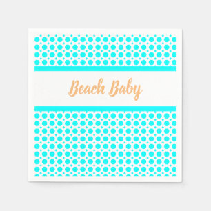 Serviette En Papier Collection de fête Aqua Blanc Orange Beach Baby