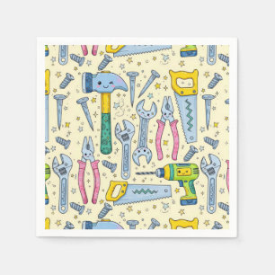 Serviette En Papier Collection d'outils DIY avec des étoiles gribouill