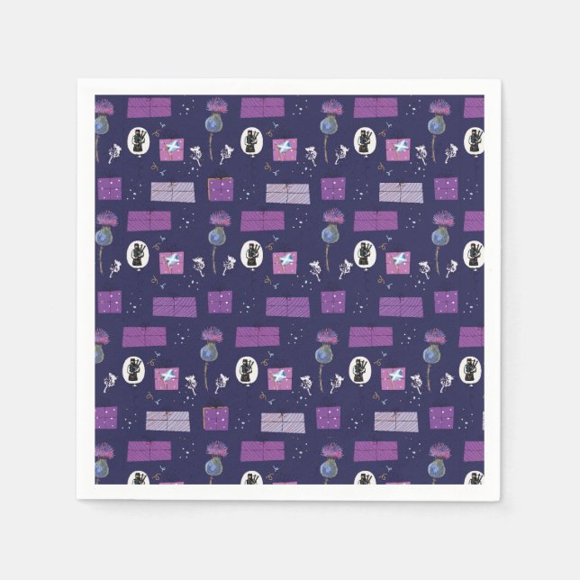Serviette En Papier Collection écossaise Pauple Thistle Napkins (Devant)