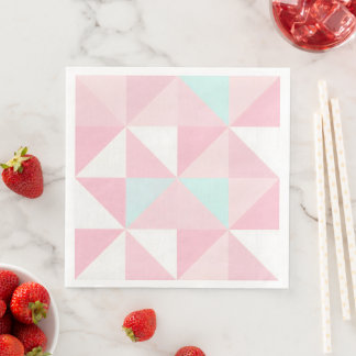Serviette En Papier Collection Populaire Abstraite Rose Pâle Menthe