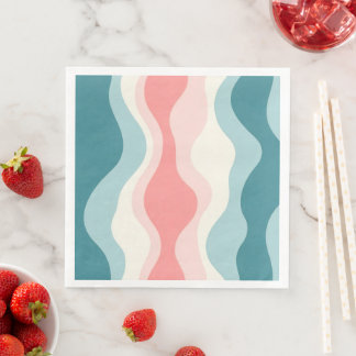 Serviette En Papier Collection Tendance Abstraite Rose Pâle Menthe
