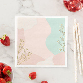 Serviette En Papier Collection Tendance Abstraite Rose Pâle Menthe
