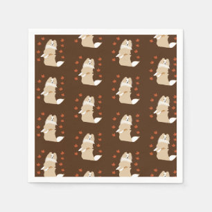 Serviette En Papier Collie Dog, Feuilles d'automne