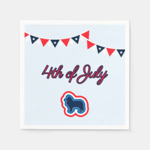 Serviette En Papier Collie Rouges Rouge Blanc Bleu 4 juillet Bleu