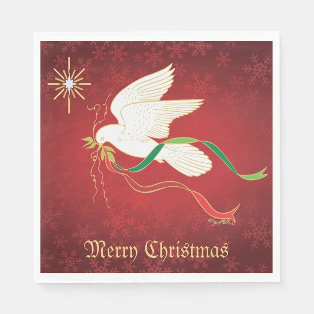 Serviette En Papier Colombe blanche (Devant)