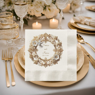 Serviette En Papier Colombe blanche Minimaliste Serviettes de déjeuner