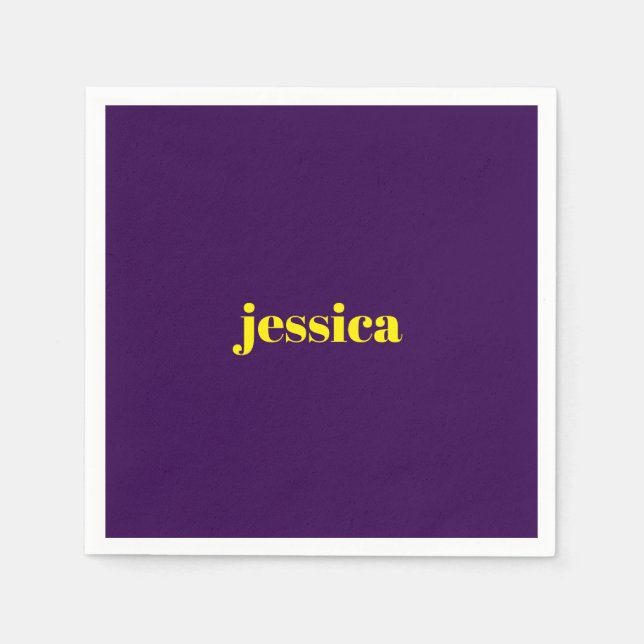 Serviette En Papier Color block minimalist custom name  (Devant)