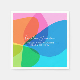 Serviette En Papier Coloré Abstrait Rainbow Fun Graduation personnalis
