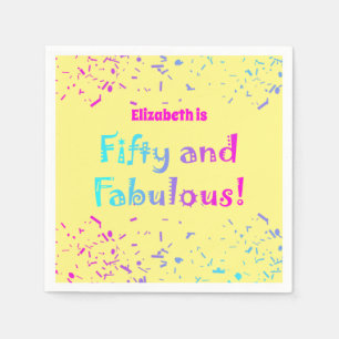 Serviette En Papier Coloré Drôle Cinquante et Fantastique Jaune Confet