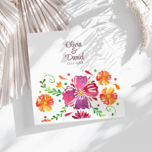 Serviette En Papier Coloré mexicain Floral Fiesta Mariage