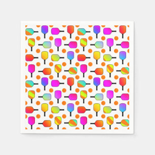 Serviette En Papier Coloré, Pickleball Paddles, Orange Pickleballs