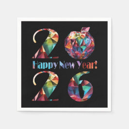 Serviette En Papier Colorful 2026-Happy New Years-