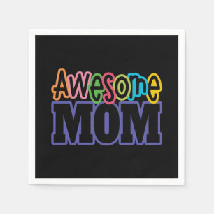 Serviette En Papier Colorful Awesome Maman Fête des mères Serviette
