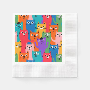 Serviette En Papier Colorful cats