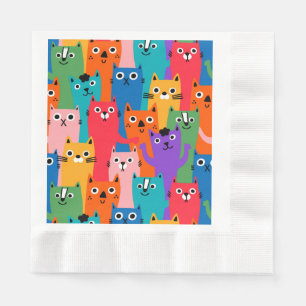 Serviette En Papier Colorful cats