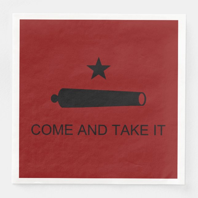 Serviette En Papier Come & Take It ! Flag de Texas State (Devant)