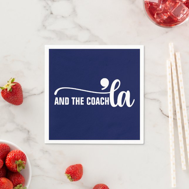 Serviette En Papier Comma la & Coach | Kamala Harris Coach Blue (En situation)