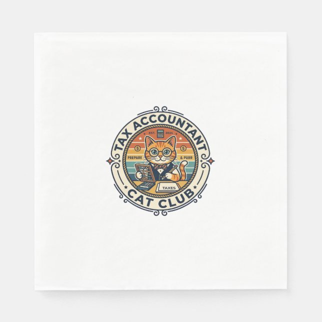 Serviette En Papier Comptable fiscal chat mignon kitty design - Compte (Devant)