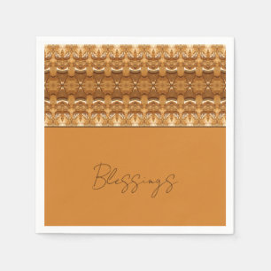 Serviette En Papier Concepteur À Motifs Brown Et Or
