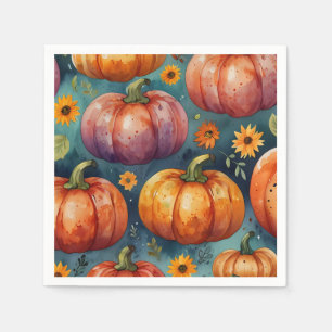 Serviette En Papier Concepteur Vibes Citrouille d'Halloween