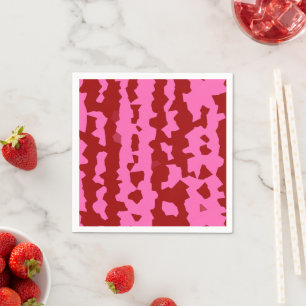 Serviette En Papier Conception Abstraite Irrégulière Rose Marron Rouge