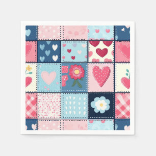 Serviette En Papier Conception Charming Cute Patchwork
