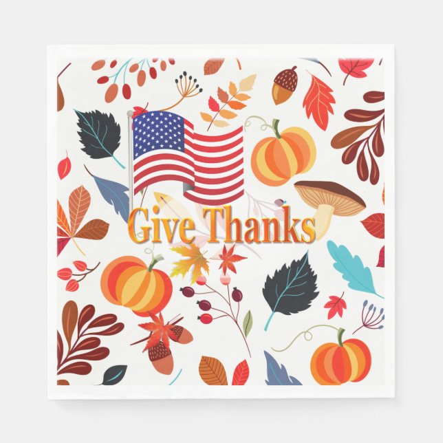 Serviette En Papier Conception d'automne avec célébration de Thanksgiv (Devant)