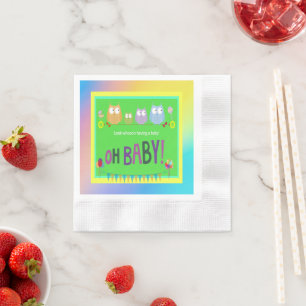 Serviette En Papier Conception de bébé hibou avec une bordure douce en