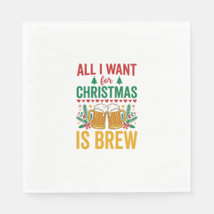 Serviette En Papier Conception de boisson de vacances Christmas Brew