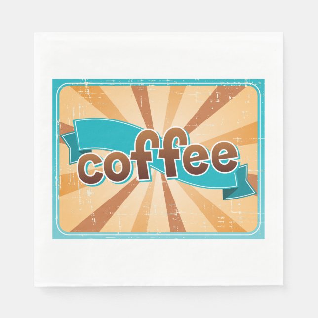 Serviette En Papier Conception de café rétro (Devant)