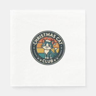 Serviette En Papier Conception de chat de Noël chaton mignon - Club de