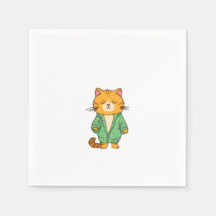 Serviette En Papier Conception de chat mignon, chat roux