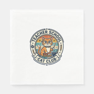 Serviette En Papier Conception de chat mignon de professeur d'école -