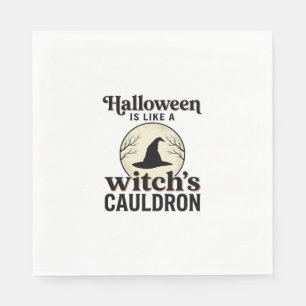 Serviette En Papier Conception de chemise de ville d'Halloween de chât